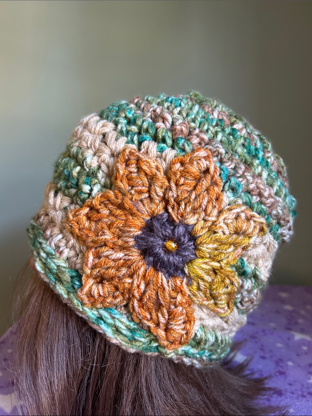 Crochet thick soft acrylic medium beanie new pretty